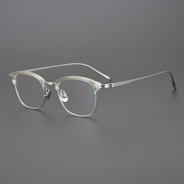 

fashion sunglasses frames pure titanium glasses frame men vintage square designer optical eyeglasses myopia reading women prescription clear, Black