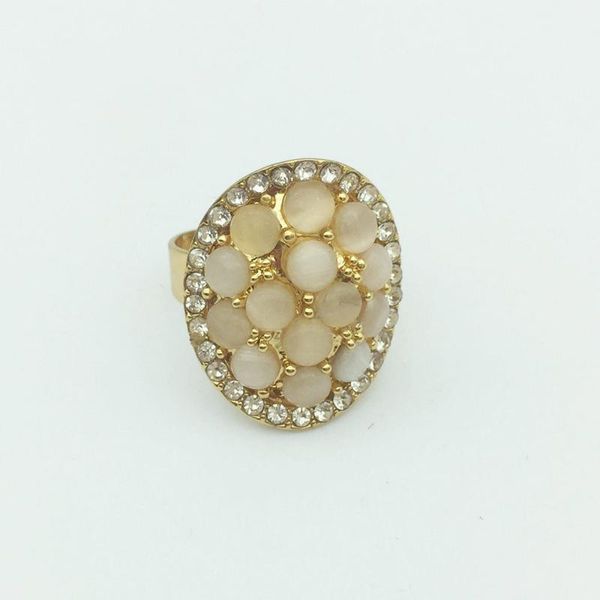 

wedding rings gold color good quality oval stone crystal finger ring for women jewelry accessories, Slivery;golden