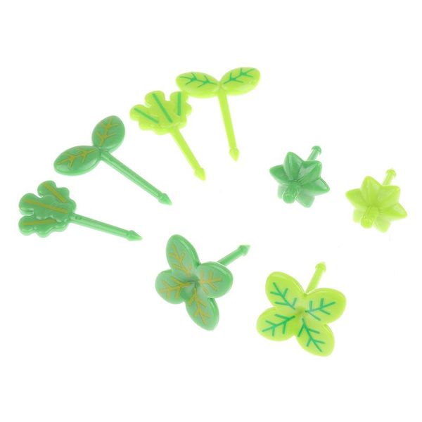 

forks 8pcs fruit vork tandenstoker bladeren salade tiny mini cake picks voor kids