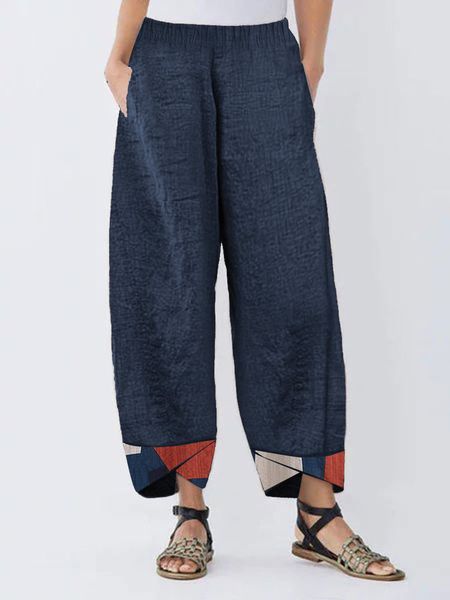 

print loose casual straight leg pants for women, Black;white