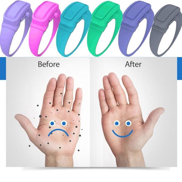 

Adult And Kid Hand Sanitizer Dispensing Portable Bracelet Wristband Dispenser Cool Outdoor Party Favor
