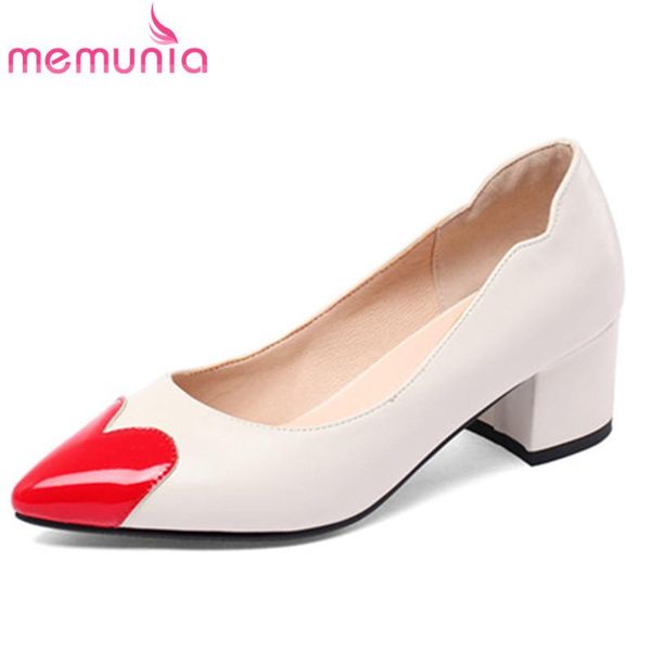 

dress shoes memunia 2021 arrival spring summer single women pumps mixed colors heart-shaped pointed toe casual woman, Black