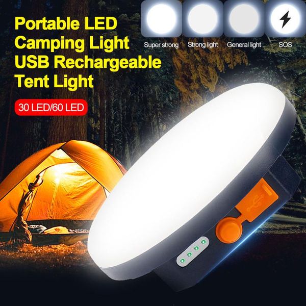 

portable lanterns 30/60 leds camping light usb rechargeable outdoor work repair lamp white/yellow night market emergency