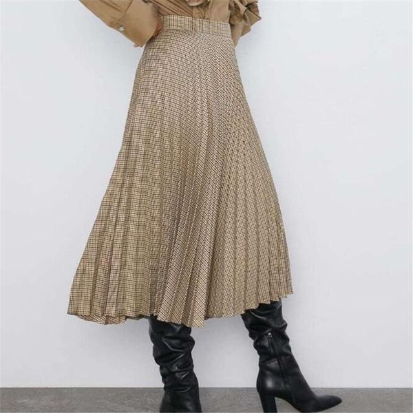 

skirts chiffon pleated midi long for women elegant side zipper modern lady skirt casual clothing, Black