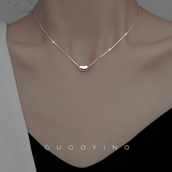 

pendant necklaces necklace for women silver xiang si bean pure simple female collarbone chain