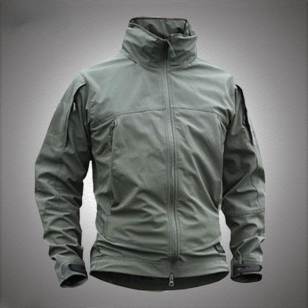 

hunting jackets lightweight tactical men military soft shell windproof waterproof hooded coats mens city commute combat army windbreaker, Camo;black
