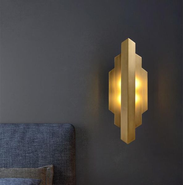 

wall lamps all copper luxury living room lamp creative background bedside art design villa hall model lights