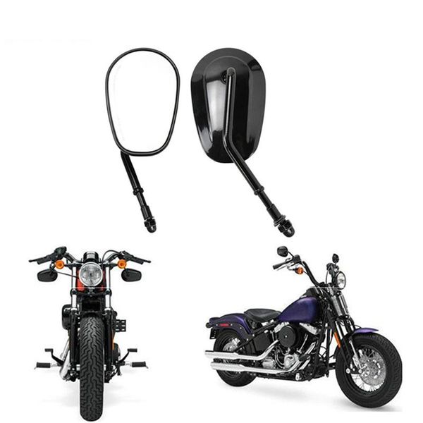 

motorcycle mirrors mirror black tapered teardrop rearview short stem for sportster 883 cruiser