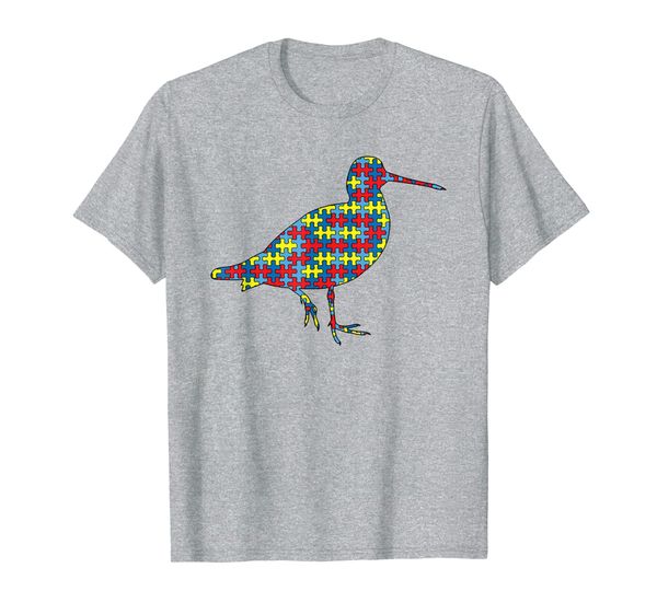 

curlew autism awareness kids wader bird puzzle day mom gift t-shirt, White;black
