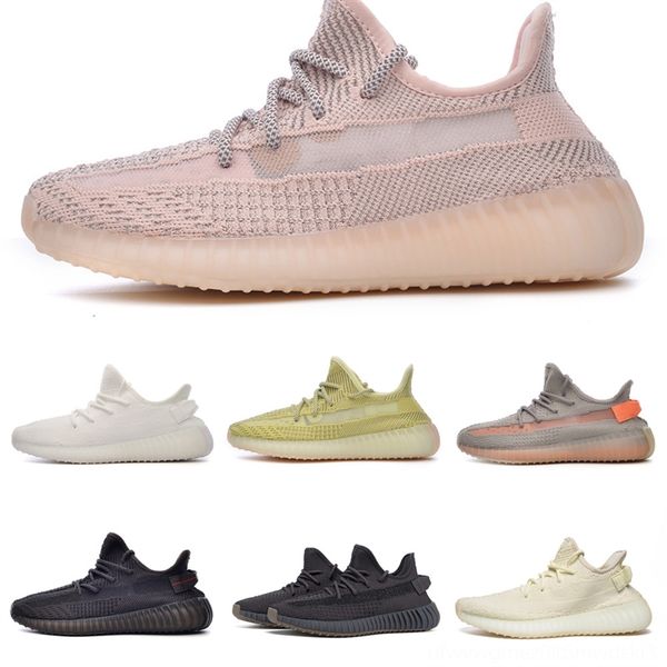 

with v2 static shoe boxkanye west clay 350 reflective gid glow in the dark form running shoes 350 hyperspace true mens women sport, Black