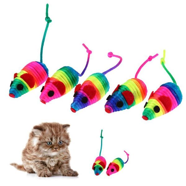 

cat toys 5pcs false mouse pet mini playing with colorful feather