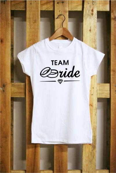 

grid j297 _ ladies team bride t-shirt bachelorette party gift, White;black