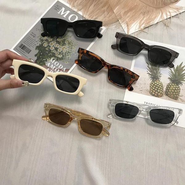 

fashion sunglasses frames women rectangle vintage brand designer retro points sun glasses female lady eyeglass cat eye driver goggles, Black