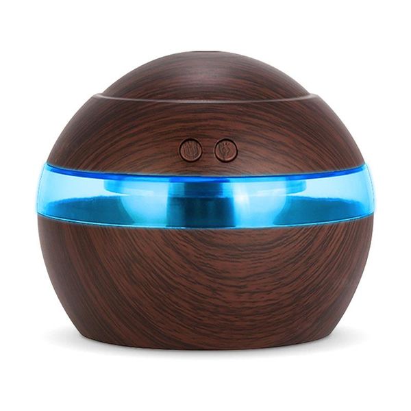 

130ml mini usb air humidifier oil diffusers wood with light ultrasonic for home office bedroom humidifiers
