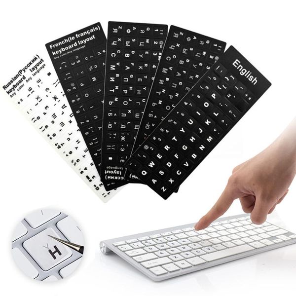 

keyboard covers 7 languages wear-resistant sticker skin english/russian/italian/japanese letter replacement cover for lapc