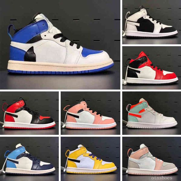 

22 kids girls boys 1 basketball shoes children boy girl bred black red white baby sneakers size 24-35