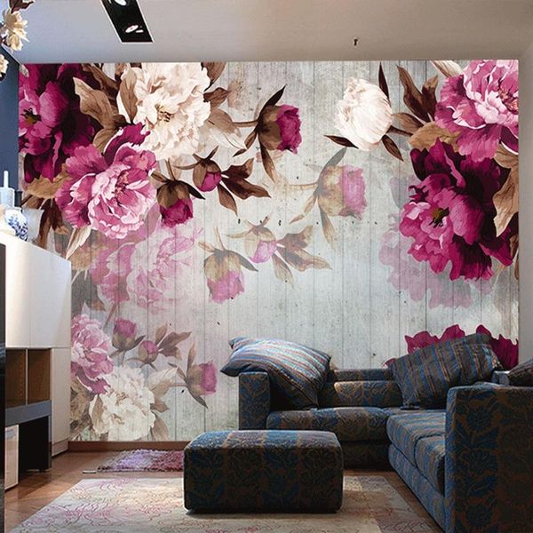 

wallpapers custom mural wallpaper modern living room tv background romantic rose flower non-woven for bedroom walls 3d