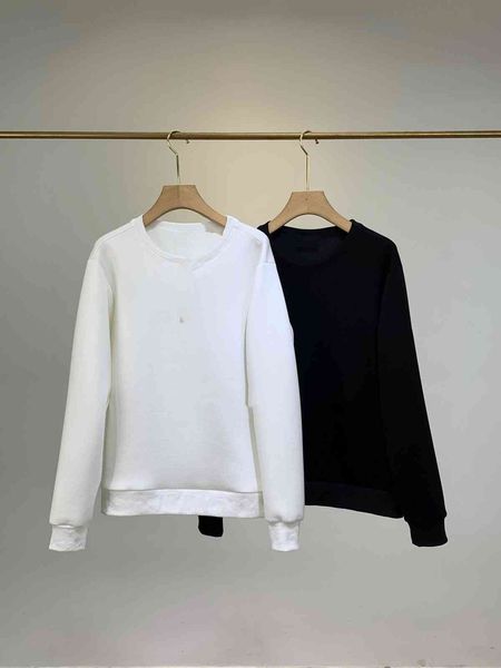 

91271521 autumn new f couple classic large print sports leisure round neck sweater, Black