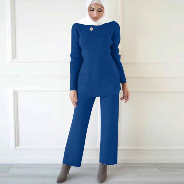 

winter knit kaftan dubai abaya turkey muslim fashion hijab dress sets islam clothing abayas for women musulman ensembles de mode, Red