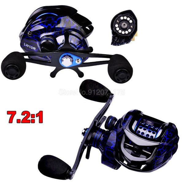

baitcasting reels 1pcs fishing reel drag coil casting magnetic brake system 7.2:1high speed wheel high metal spool max