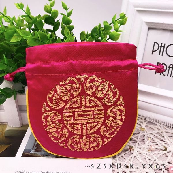 

pto chinese style jewelry boxes jewelry packaging boxes candy ruyi brocade sachet buddha pearl silk candy silk storage bag fozhu bag, Black;white