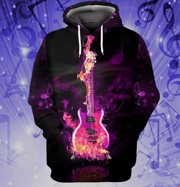 

men's hoodies & sweatshirts plstar cosmos 3dprinted est musical instrument guitar flame harajuku streetwear unique casual hoodies/swe, Black