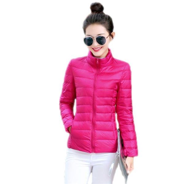 

women's down & parkas women fashion plus size 7xl winter warm short coats female oversize white duck stand collar casual overcoat, Black