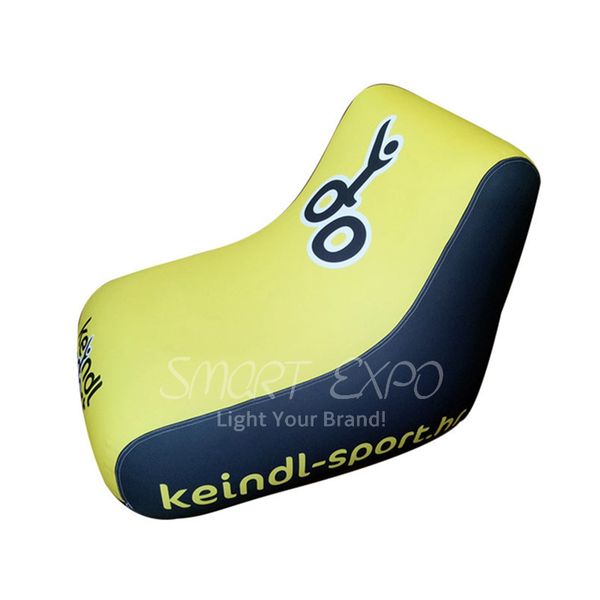 

inflatable seating chair with custom full color printing and manual pump
