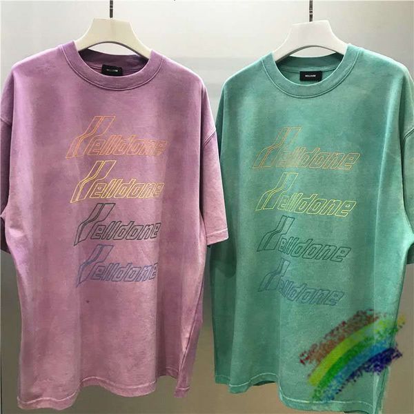 

t shirts oversized tie dye we11done t shirt men women quality os style rainbow letters t-shirt tees, White;black