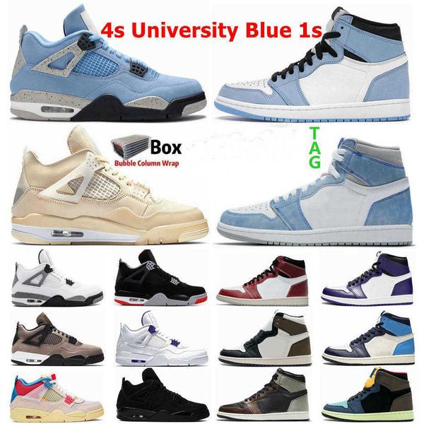 

travis university blue 1 1s hype royal unc mens basketball shoes obsidian sail black cat bred 4 4s white cement what the guava ice women