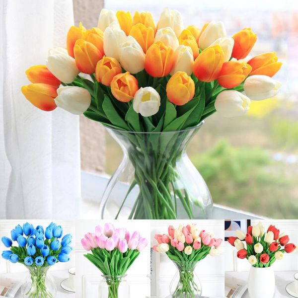 

decorative flowers & wreaths 5/10pcs artificial tulips fake tulip wedding home decoration silicone real touch garden decor bonsai gift
