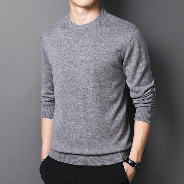 

men's sweaters men 2021 spring autumn fashion brand knitted pullovers male solid color casual long sleeve warm o121, White;black