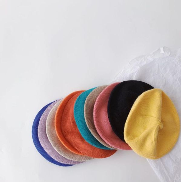 

caps & hats 0-6yrs colors knitted baby winter warm beanie hat soft solid beret headband for boys girls children's clothes accessories, Yellow