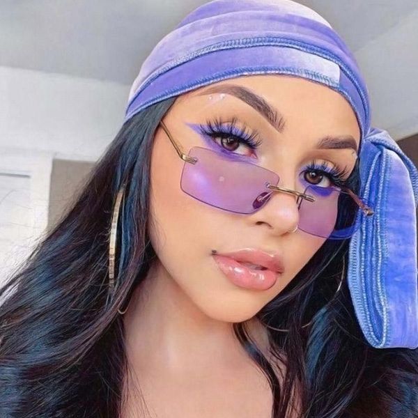 

small rectangular sunglasses for women 2021 grey pink retro square both men and, White;black