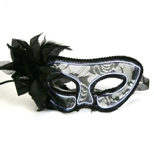 

party decoration women el lighting luminous mask unique shape back strap adjustable cosplay show halloween decor masquerade makeup supplies