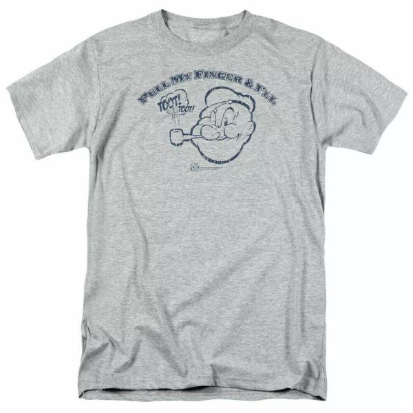 

popeye toot toot t shirt mens licensed sailor man idw comics tee sport gray, White;black