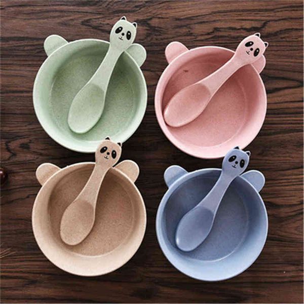 

baby feeding, eating, bowl and spoon set of tableware g1221