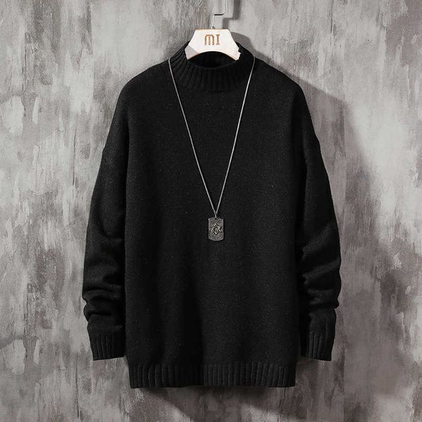 

men's sweaters fashion classic o-neck black sweater oversize pull plus size -5xl long sleeves pullover for spring winter yy0p, White;black