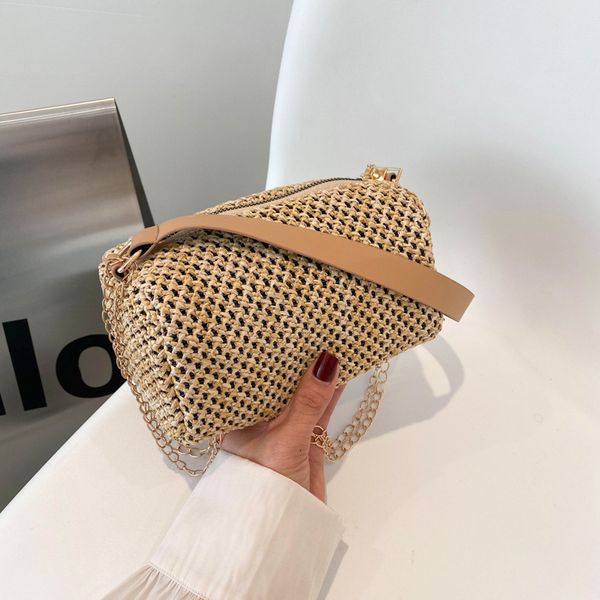 

new handbags 2021 straw woven bag korean fashion handbag women's beach seaside resort one shoulder messenger trend factory direct sale