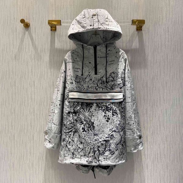 

wool 2021 luxury design cotton embroidered hooded street style windbreaker, Black