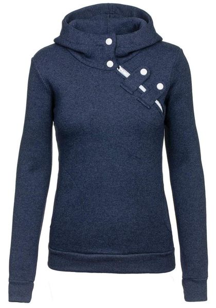 

women's hoodies & sweatshirts zogaa womens button pockets women casual zipper patchwork hooded long sleeve pullover sweatshirt blouse, Black
