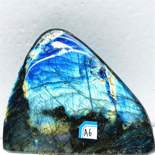 

decorative objects & figurines natural labradorite rub polished sculpture with crystal mineral specimen home decoration