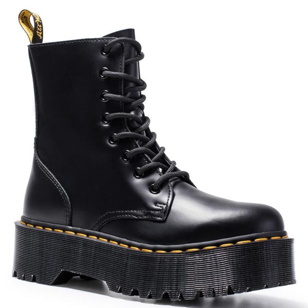 

boots women's 2021leather high-motorcycle thick-soled increased fashion and comfortable casual work, Black
