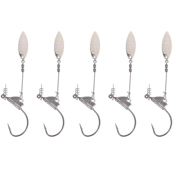 

pcs underspin hooks weighted blades spring hook fishing