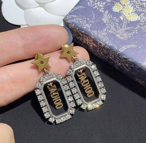 

design jewelry new style letter jadio pearl star set diamond earrings, Silver