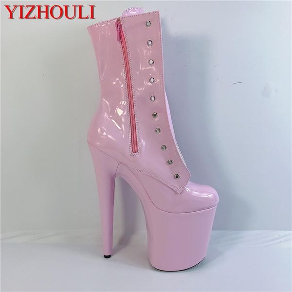 

boots 20 cm stiletto heels, 8 inch pole dancing boots, nightclub models, party stage and high-heeled ankle, Black