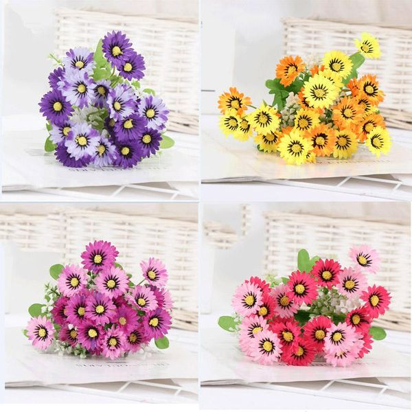 

bunch of 24 sunflower simulation flower bouquets home office decoration silk daisy artificial ornaments indoor a decorative flowers & wreath