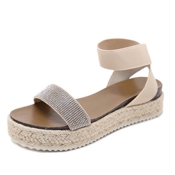 

crystal handmade women sandals flat casual summer shoes comfortable ladies, Black