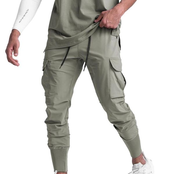 

men's pants sports fitness trousers quick-drying stretch running training male solid color high waist, Black