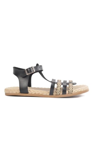 

sandals 153-13 black women 's flat bottom